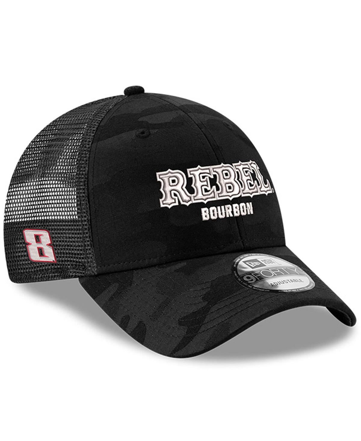 Men's Black Kyle Busch Rebel Bourbon 9FORTY Trucker Adjustable Hat - Black