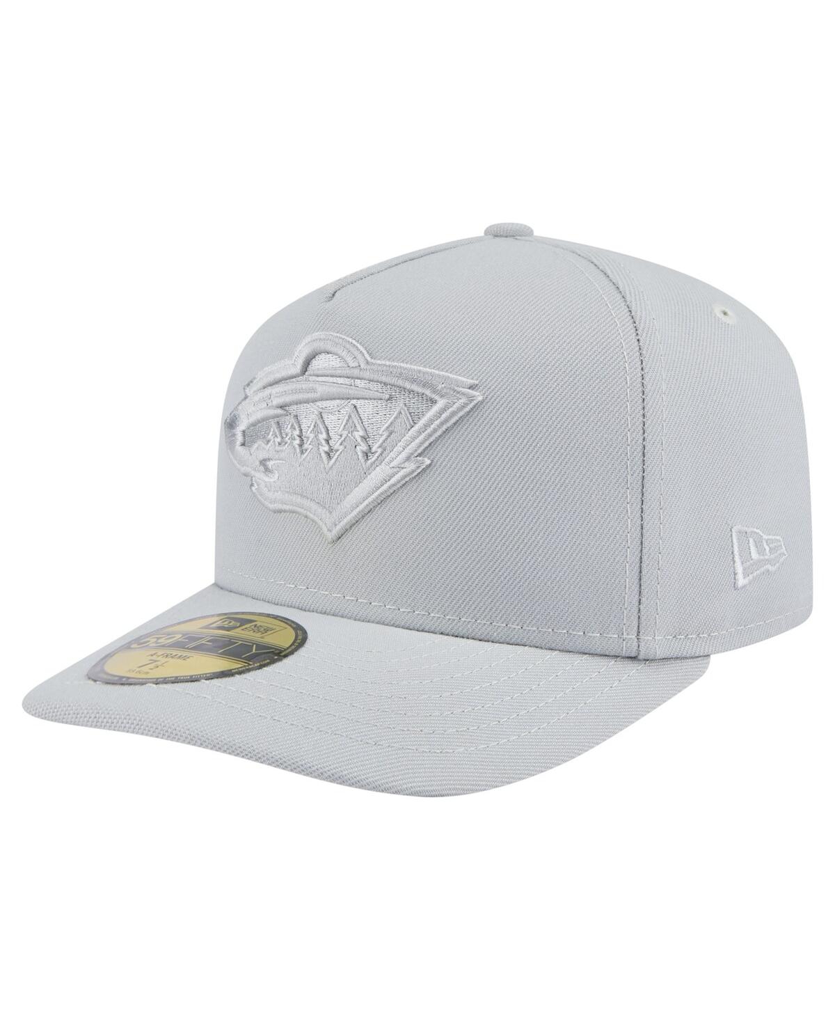 NEW ERA MEN'S GRAY MINNESOTA WILD COLOR PACK A-FRAME 59FIFTY FITTED HAT 