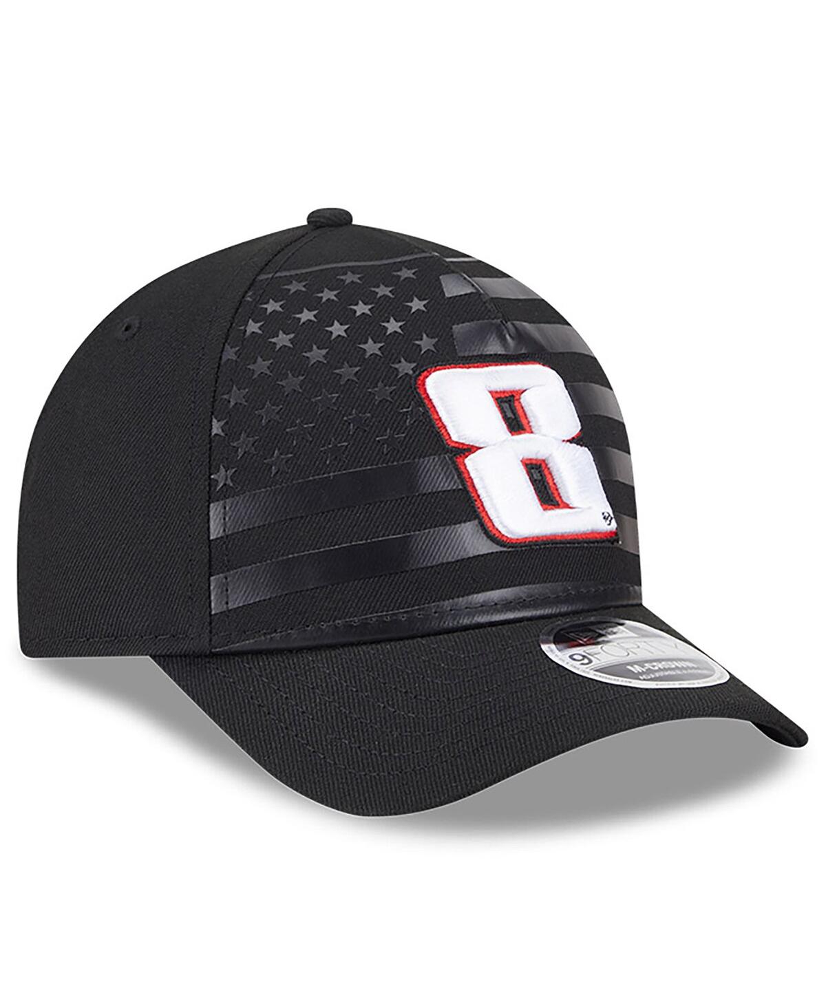 New Era Men's Black Kyle Busch American Flag 9forty M-crown A-frame Adjustable Hat In Black
