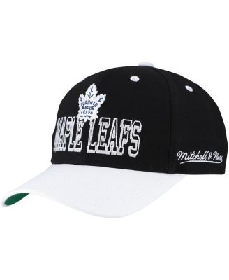 Mitchell & Ness - Men's Black/White Toronto Maple Leafs Backside Script Two-Tone Pro Crown Adjustable Hat