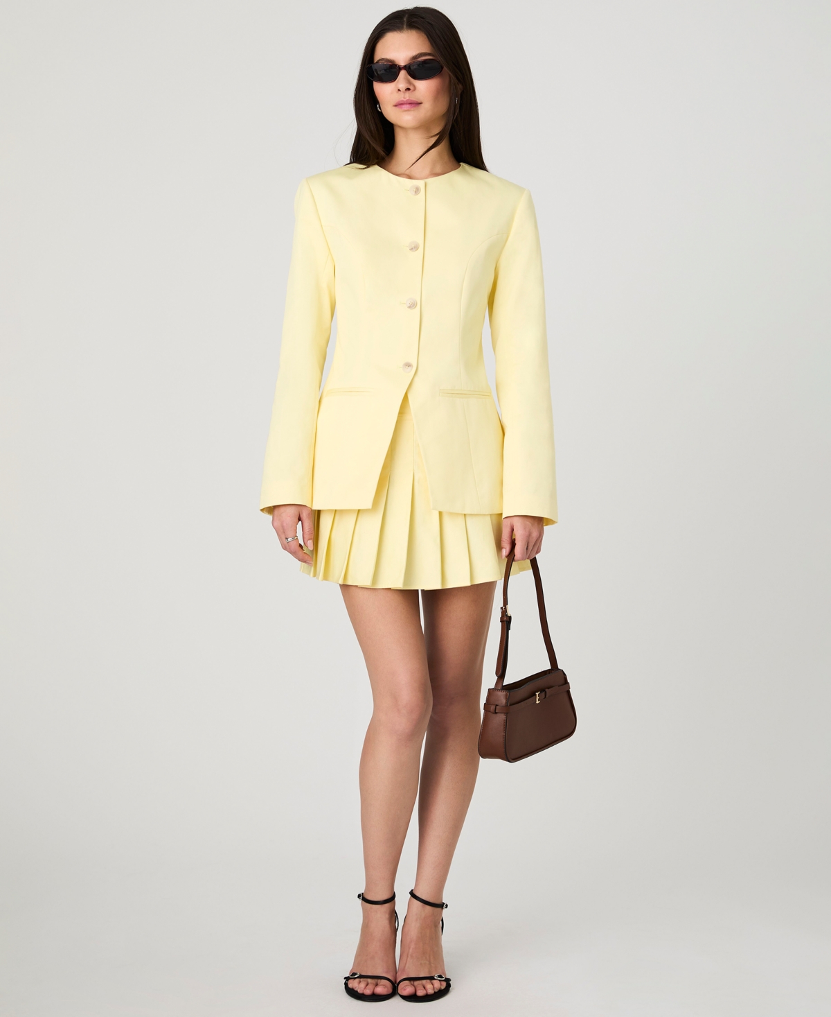 French Connection Sabine Slim Fit Stretch Cotton Twill Jacket In Butter Yellow