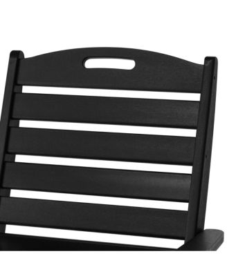 7-Piece HDPE Rectangular Patio Dining Table Set with Foldable Chairs