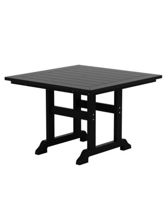 5-Piece HDPE Square Patio Dining Table Set with Foldable Chairs