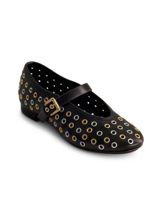 Bernardo Borden Grommet Mary Jane Flat