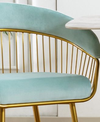 Mid Century Dining Chair, Velvet Upholstered Side Chair with Metal Legs for Makeup/Living Room (Set of 2)