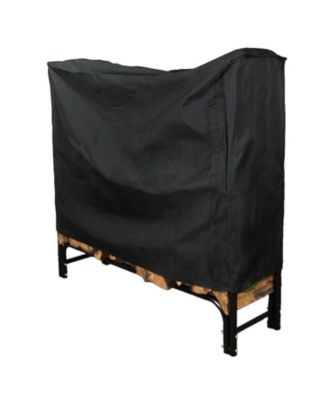 Outdoor Weather-Resistant Heavy-Duty Durable PVC Firewood Log Rack Holder Cover - Black