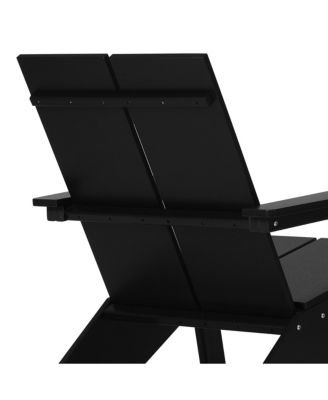 Outdoor HDPE Modern Adirondack Chair with Cup Holder (Set of 2)