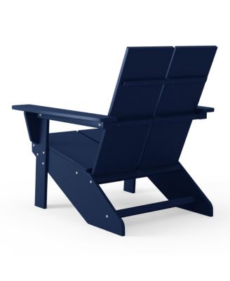 Outdoor HDPE Modern Adirondack Chair with Cup Holder (Set of 2)