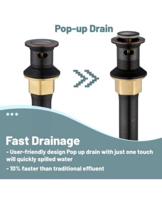 Oil Rubbed Bronze Centerset Double Handle Bathroom Faucet with Pop-Up Drain