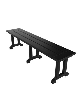 6-Piece HDPE Rectangular Patio Dining Table Set with Foldable Chairs and Patio Bench