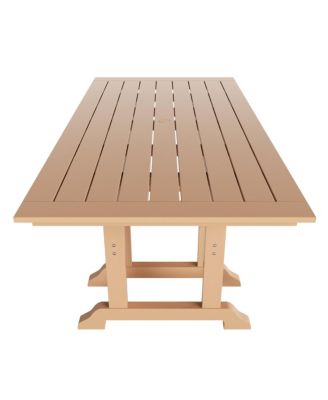 6-Piece HDPE Rectangular Patio Dining Table Set with Foldable Chairs and Patio Bench