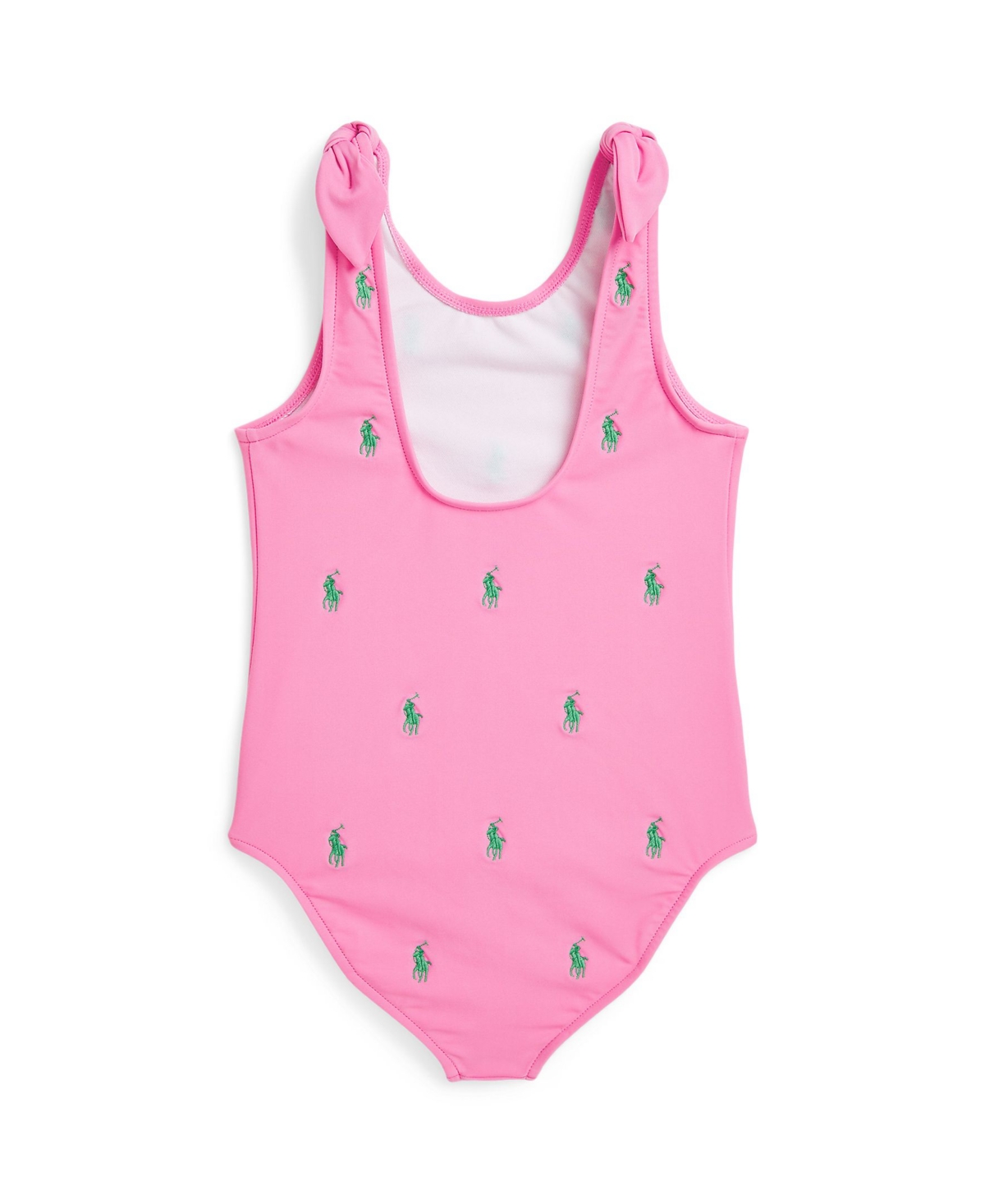 Polo Ralph Lauren Polo Pony One-piece Swimsuit In Laguna Pink,tiller Green