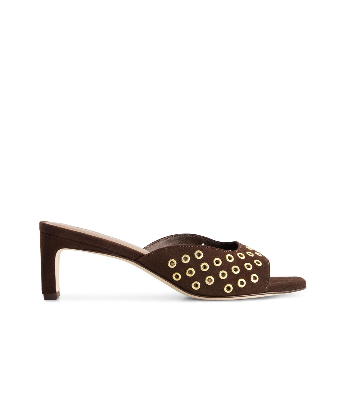 Bernardo Cenza Grommet Heeled Mule - Dark chocolate