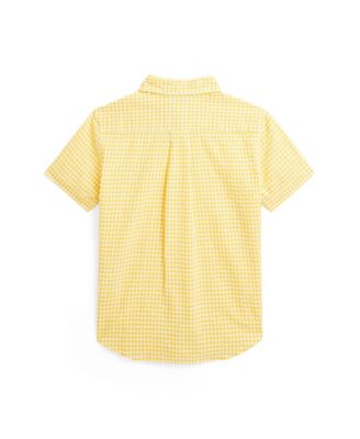 Toddler and Little Boys Gingham Seersucker Short Sleeve Shirt