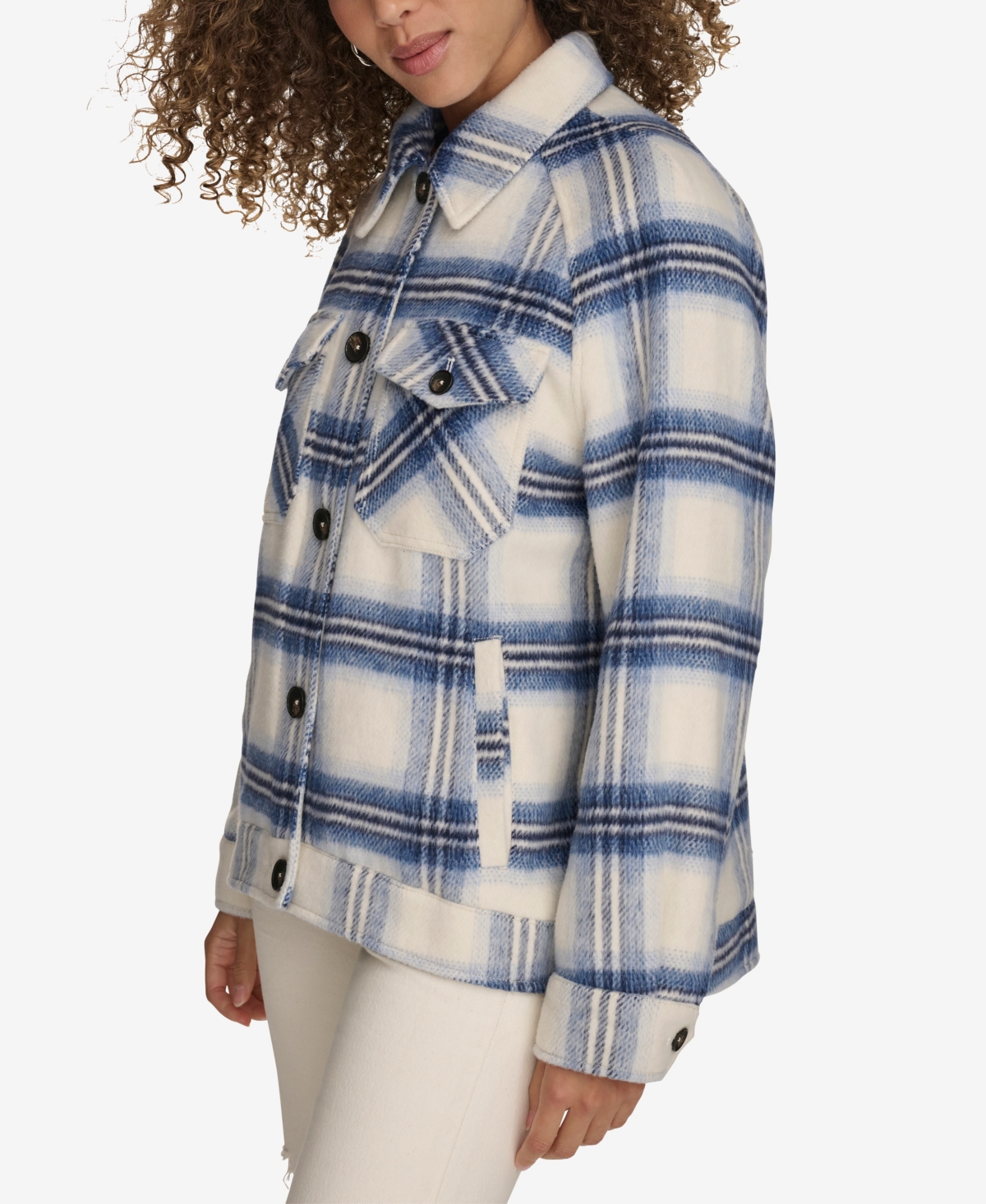Levi's Women's Wool Blend Shirt Jacket In Black Purple