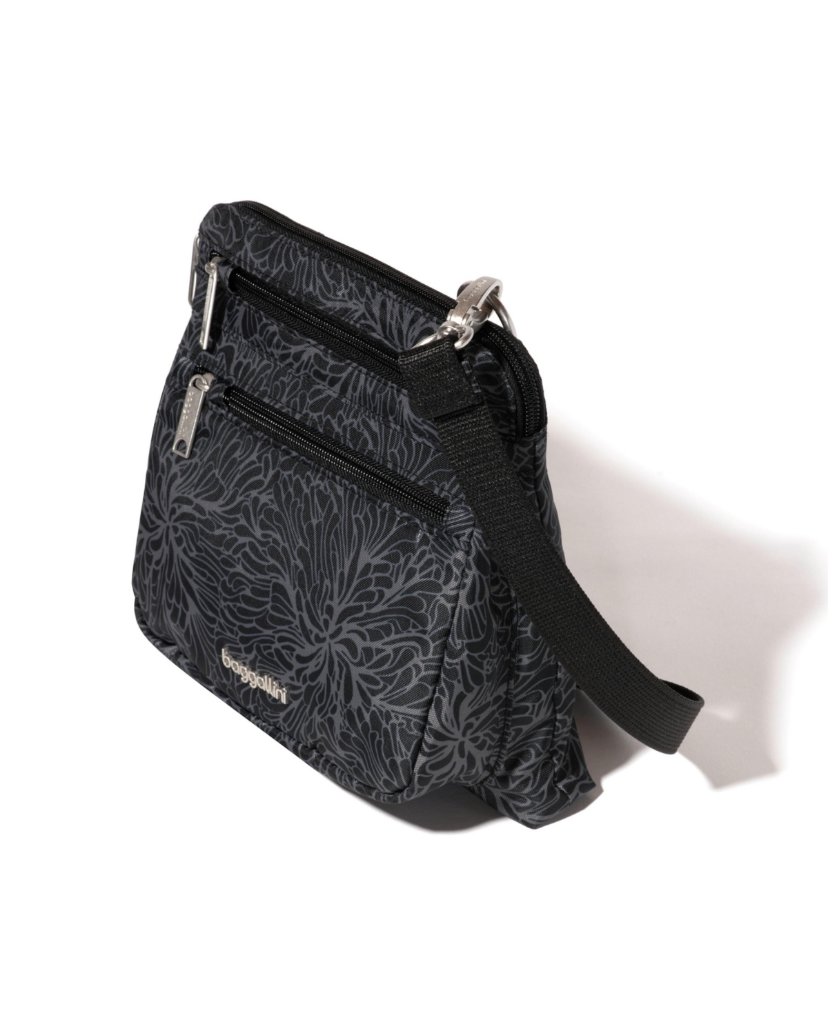 Baggallini Securtex Anti-theft Crossbody Bag In Midnight Blossom Print
