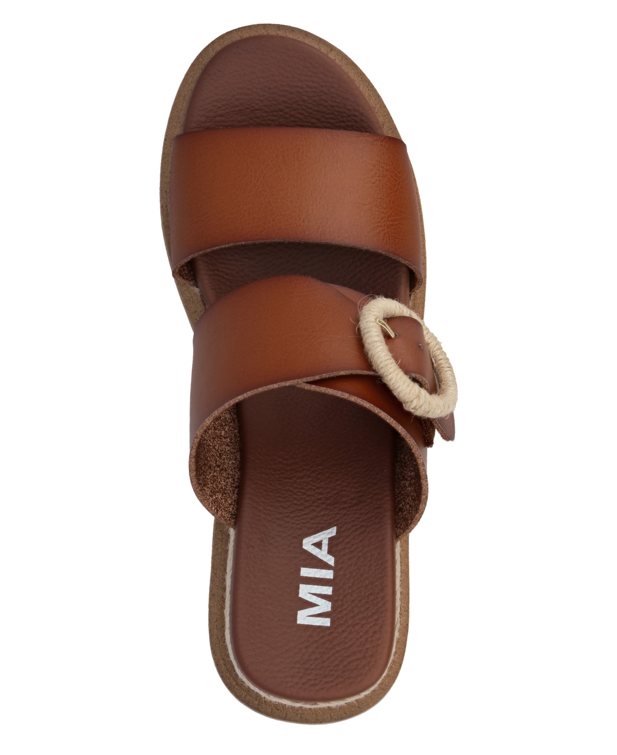 Shop Mia Women's Orla Slip-on Wedge Sandals In Cognac