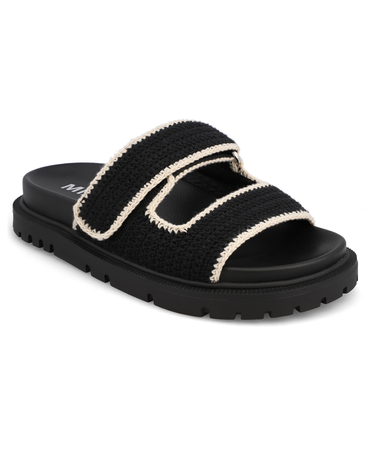 Mia Gabri Knit Sandal In Black,cream