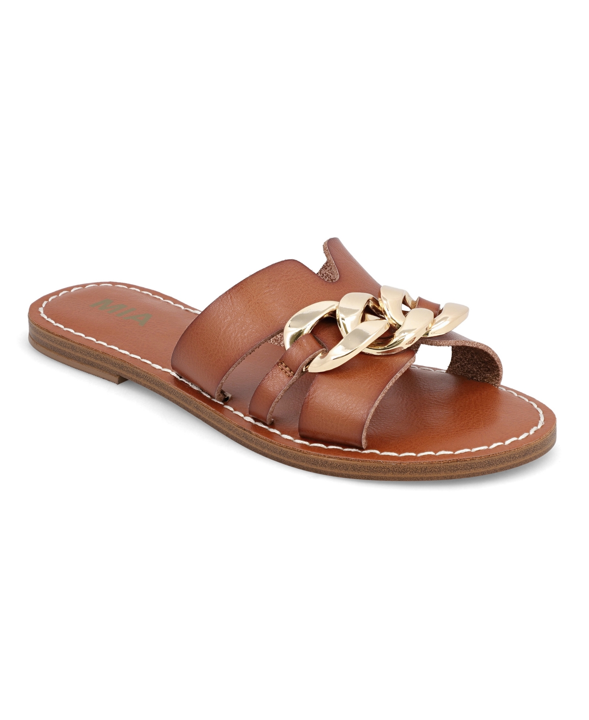 Mia Venetia Slide Sandal In Cognac