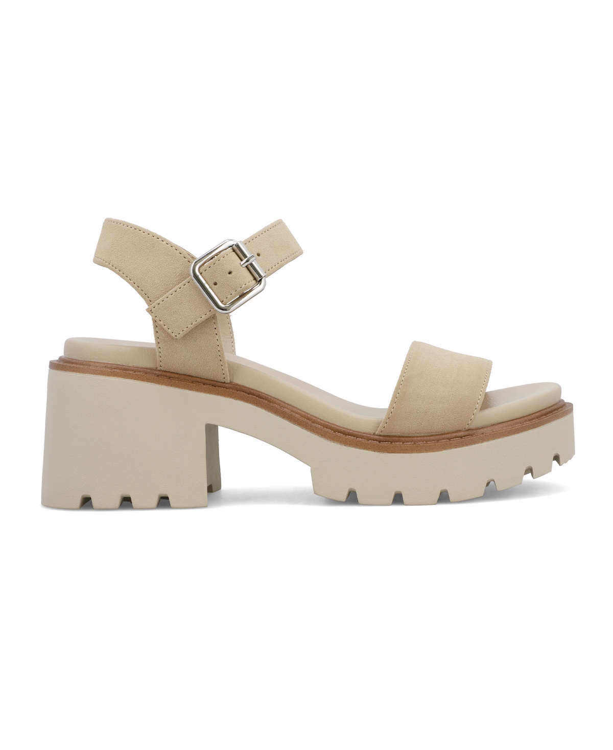 Mia Savy Ankle Strap Platform Sandal In Sand