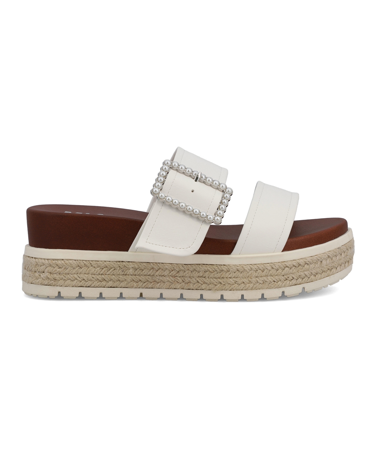 Shop Mia Women's Kika Platform Slide Round Toe Sandals In White