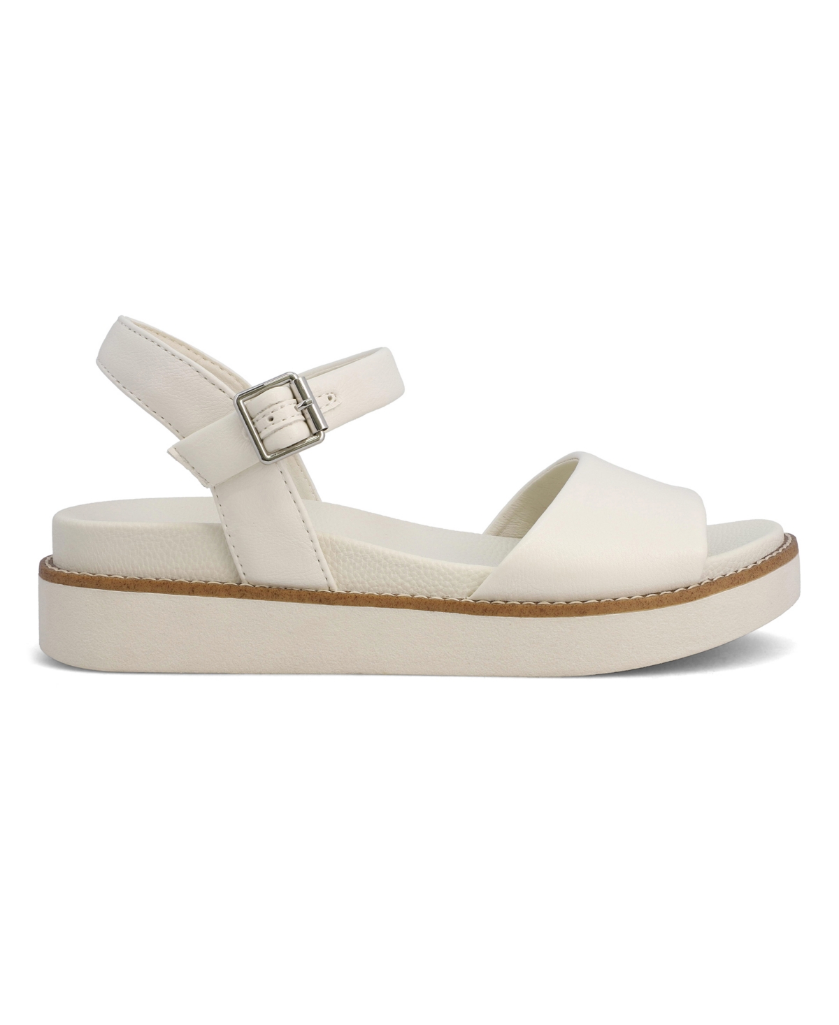 Mia Nari Ankle Strap Platform Sandal In Bone