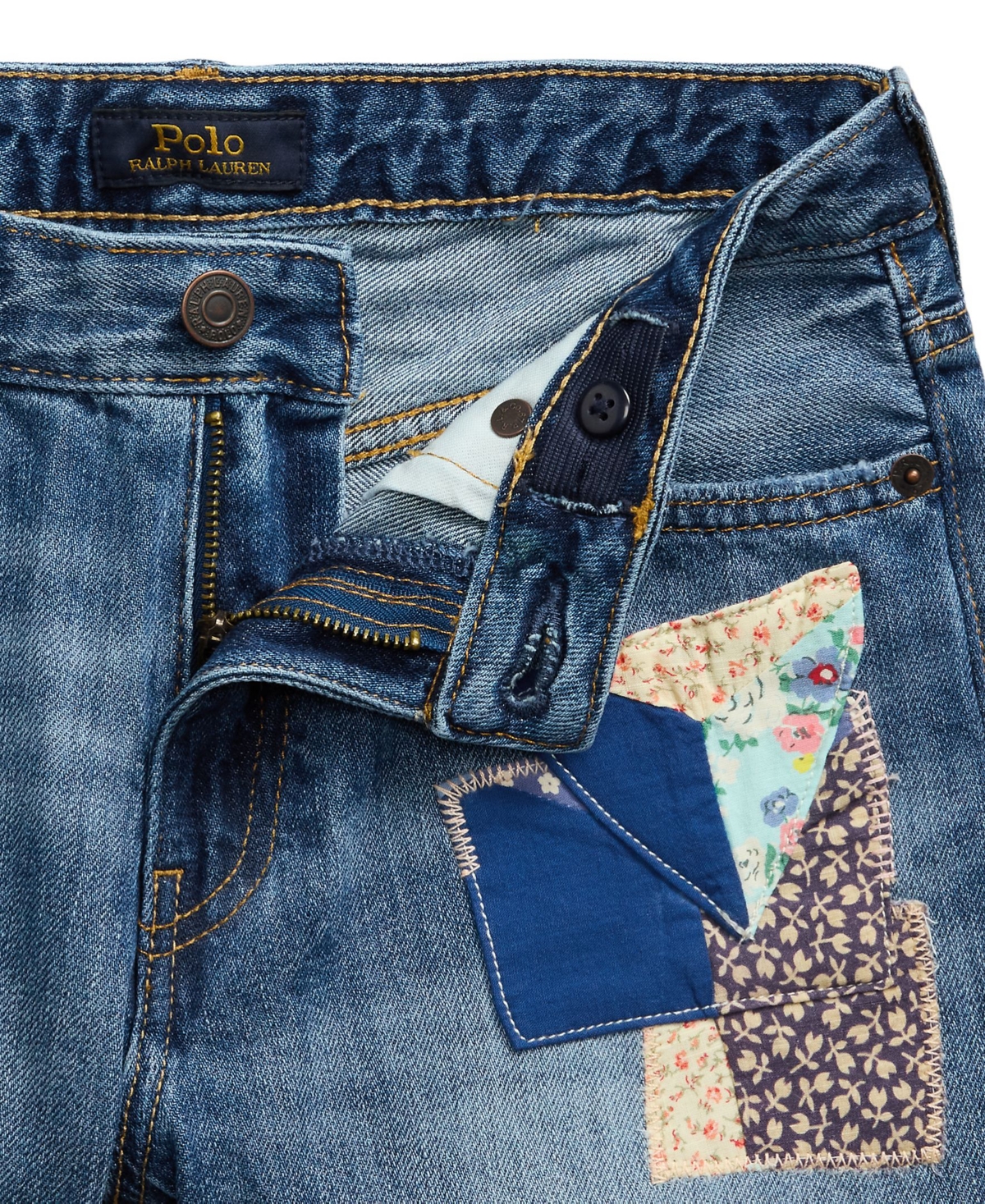 Polo Ralph Lauren Distressed Cotton Denim Short In Navy
