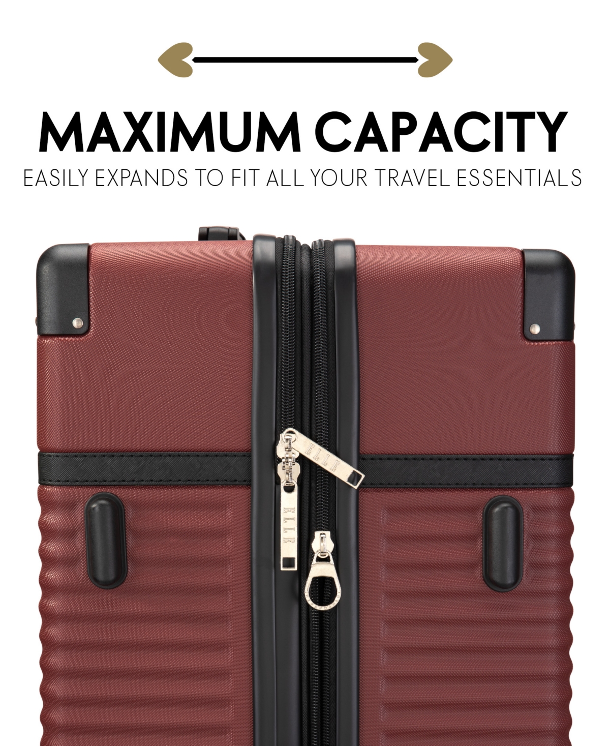 Shop Elle Bville 3-piece Expandable Retro Spinner Luggage Set In Burgundy