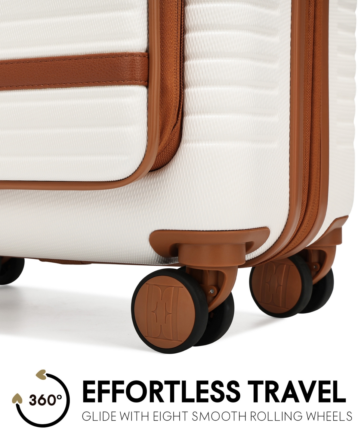 Elle Escape 22.5" Expandable Carry-on Suitcase With Front Laptop Pocket In White