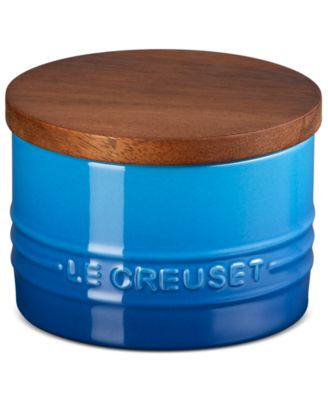 Stoneware Signature Salt Cellar with Wood Lid, 7-Oz.