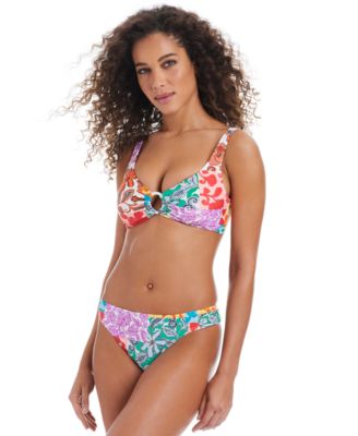 BAR III WOMENS BEACHSIDE BOHEME O RING BIKINI TOP SIDE TAB HIPSTER BIKINI BOTTOMS EXCLUSIVELY AT MACYS 