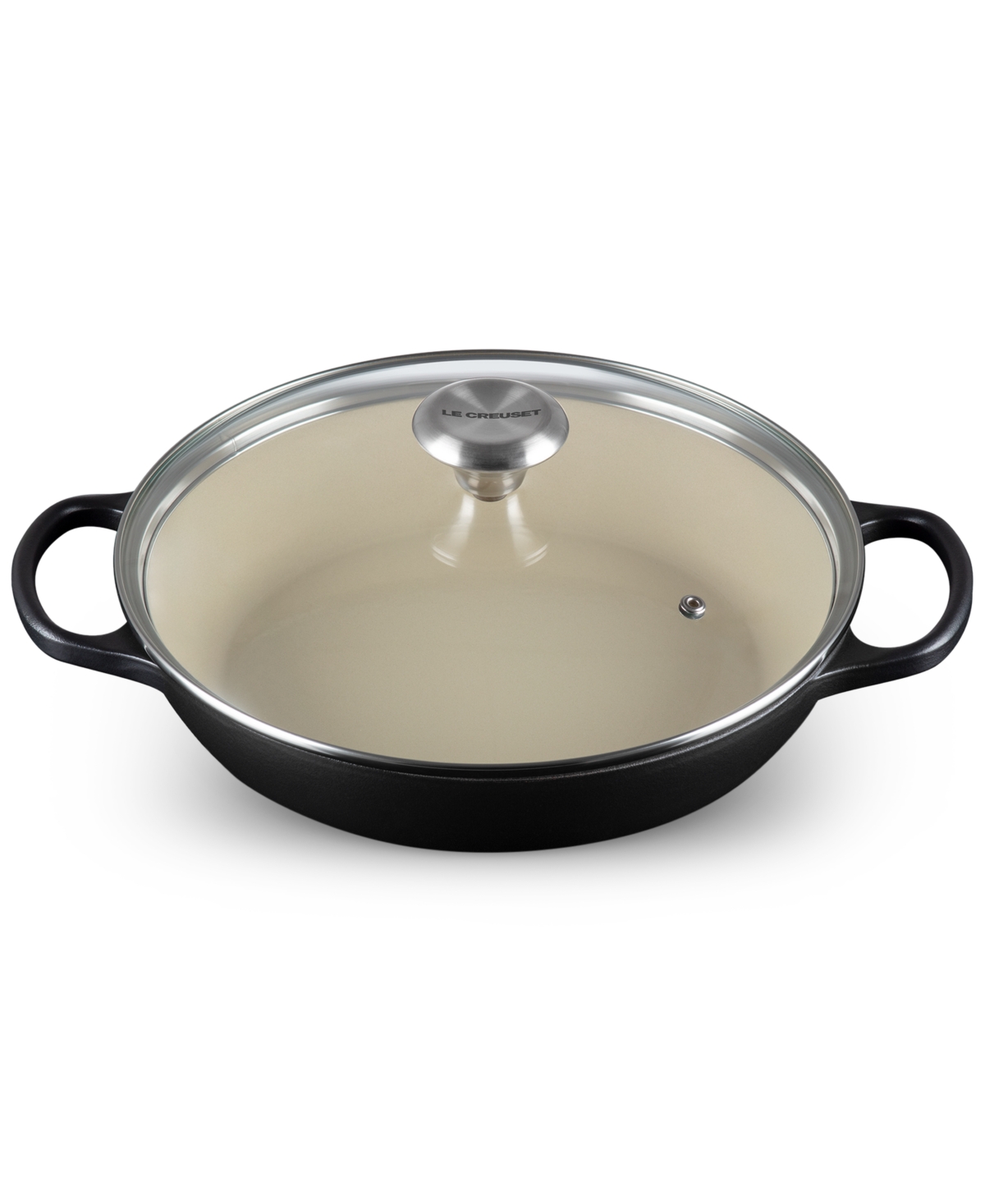 Le Creuset Enameled Cast Iron Signature Round 2.25-qt. Braiser With Glass Lid In Licorice