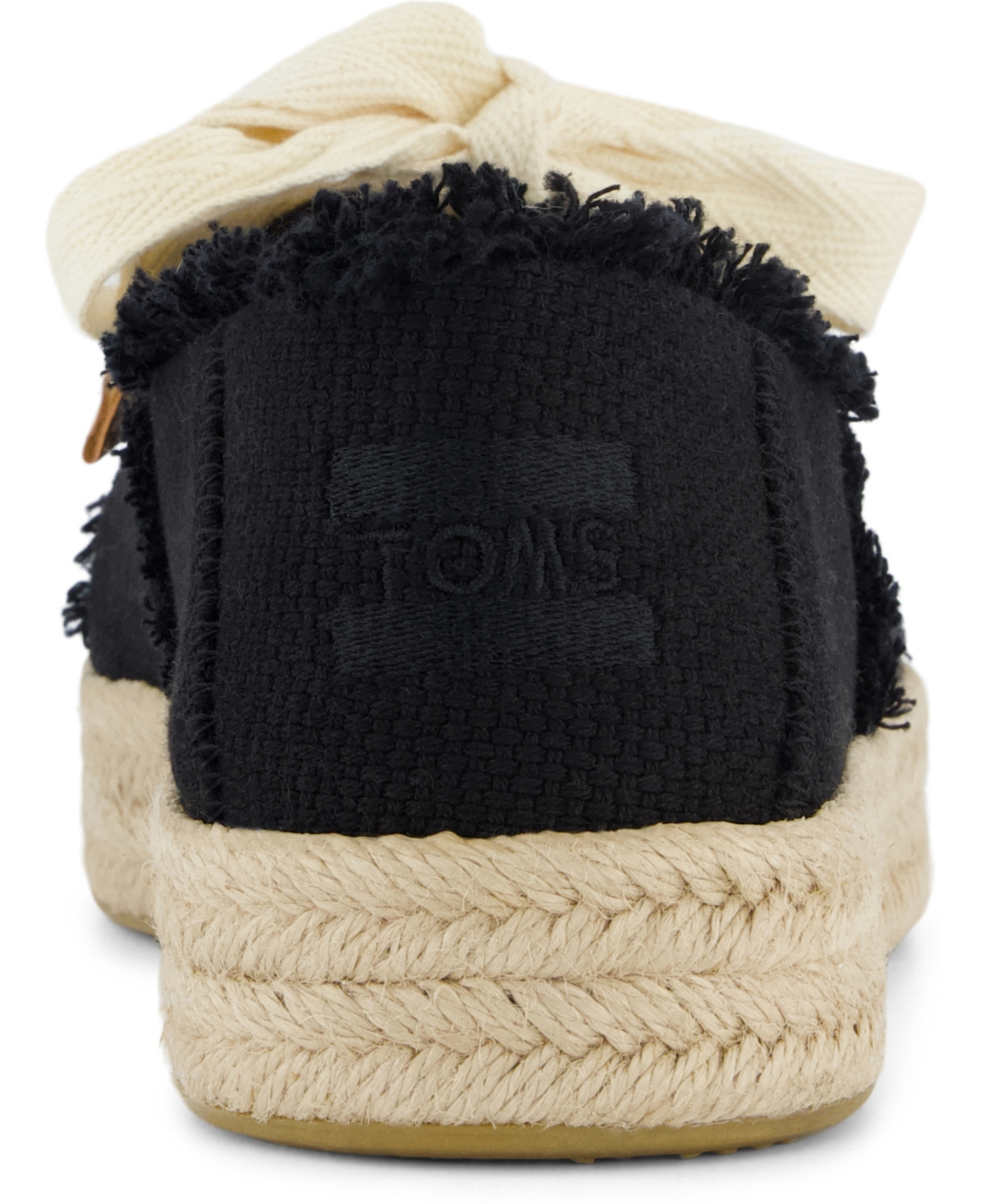 Shop Toms Women's Carolina Lace-up Espadrille Sneakers In Black Beachside Woven,fray