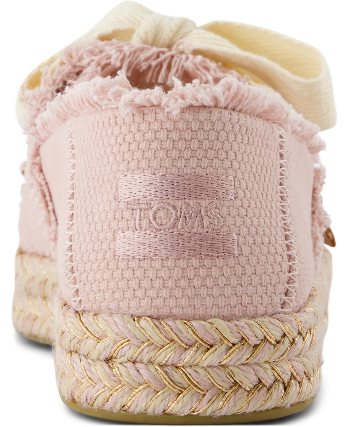 Shop Toms Women's Carolina Lace-up Espadrille Sneakers In Pale Rose Beachside Woven,fray
