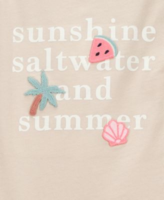 Toddler Girls Sunshine, Saltwater and Summer Graphic T-Shirt
