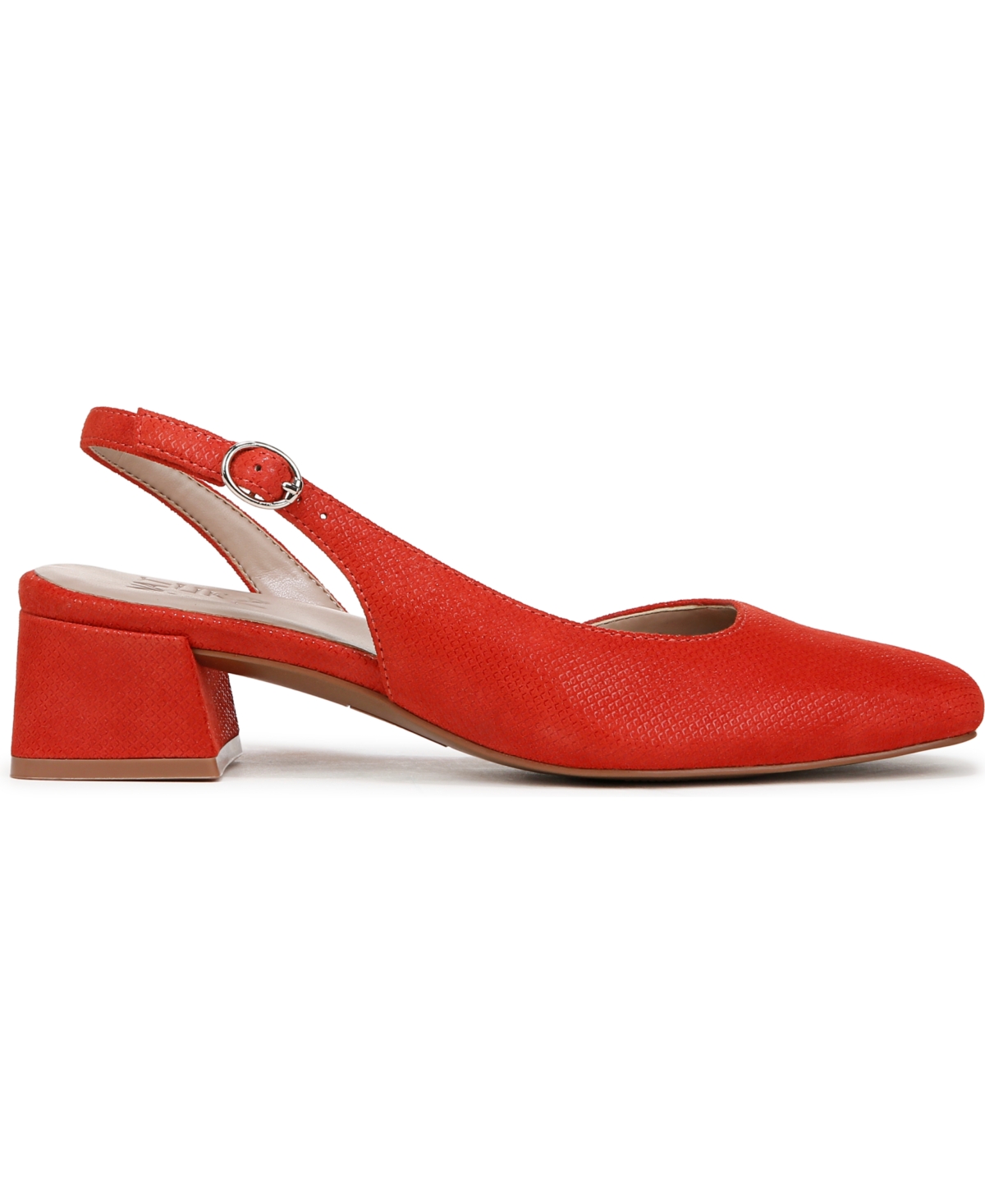 Naturalizer Women's Jayla Mid-heel Square Toe Slingback Pumps In Maserati Red Suede