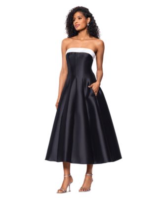 Women's Strapless Satin Mikado Party Dress