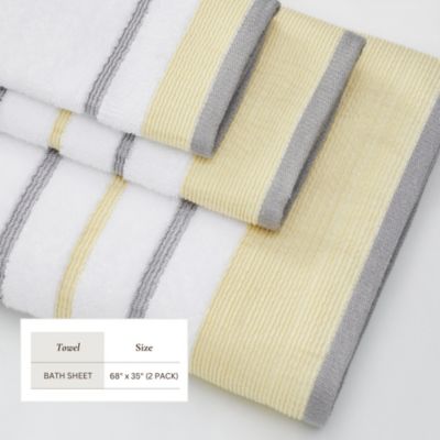Luxurious Cotton Decorative 2-Piece Bath Sheet Set,17 x 11.8 x 3.65 , 68x35x.05 inches