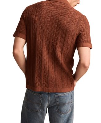 Men's Short Sleeve Button Down Sweater