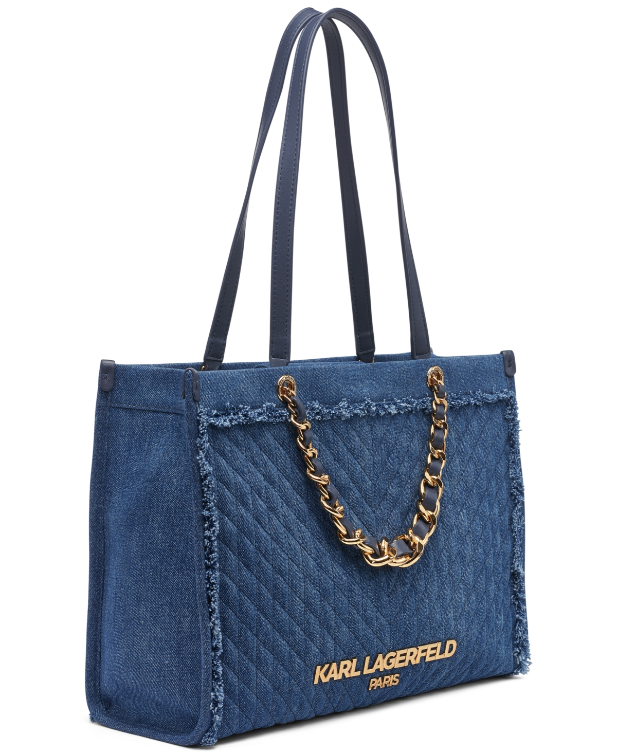 Karl Lagerfeld Savoie Large Tote Bag In Washed Denim