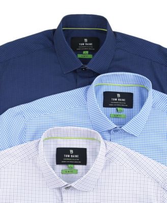 Men's Four Way Stretch Plaid Button Down Dress Shirt