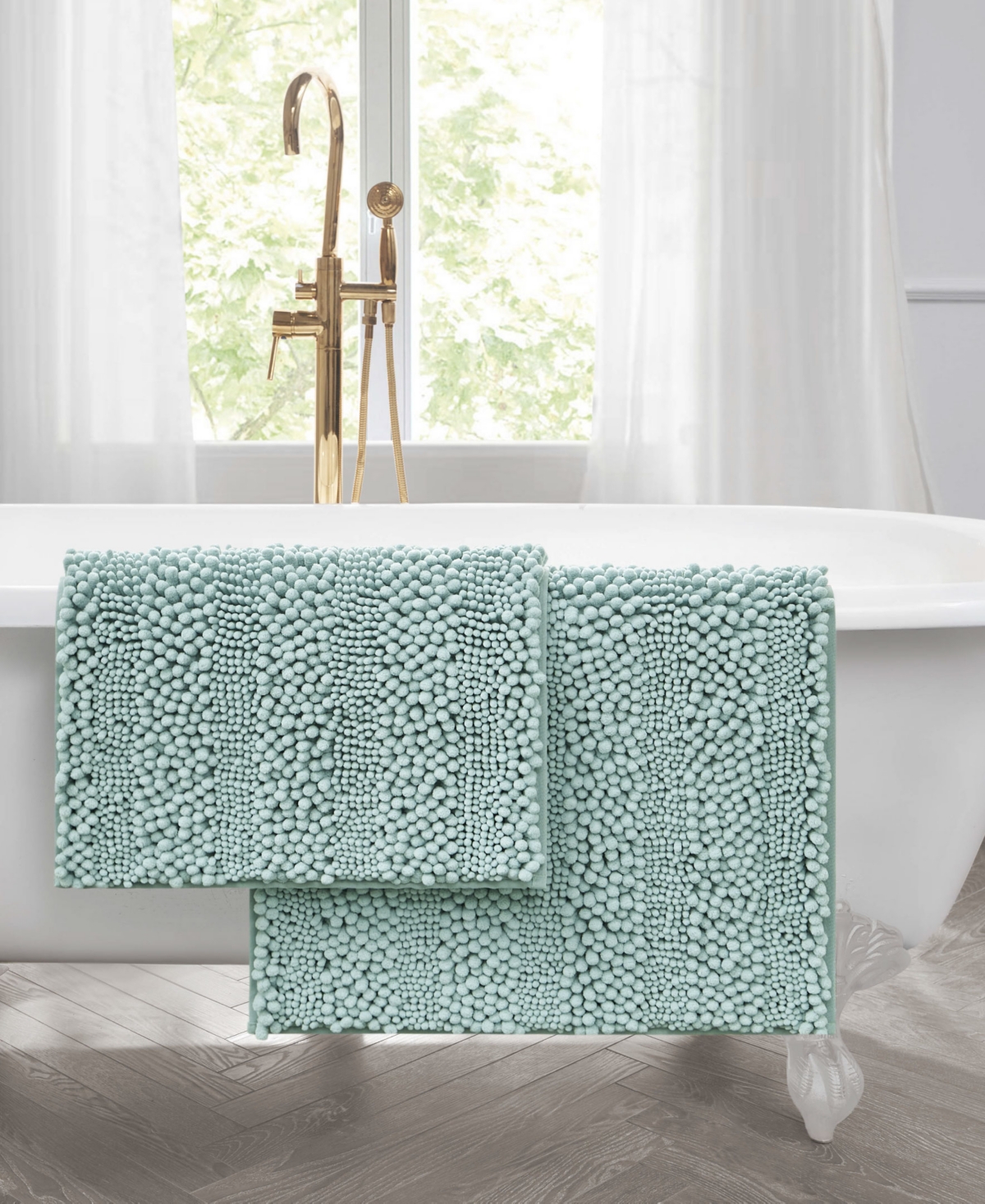 Laura Ashley Astor Chenille 2-pc. Bath Mat Set In Sage