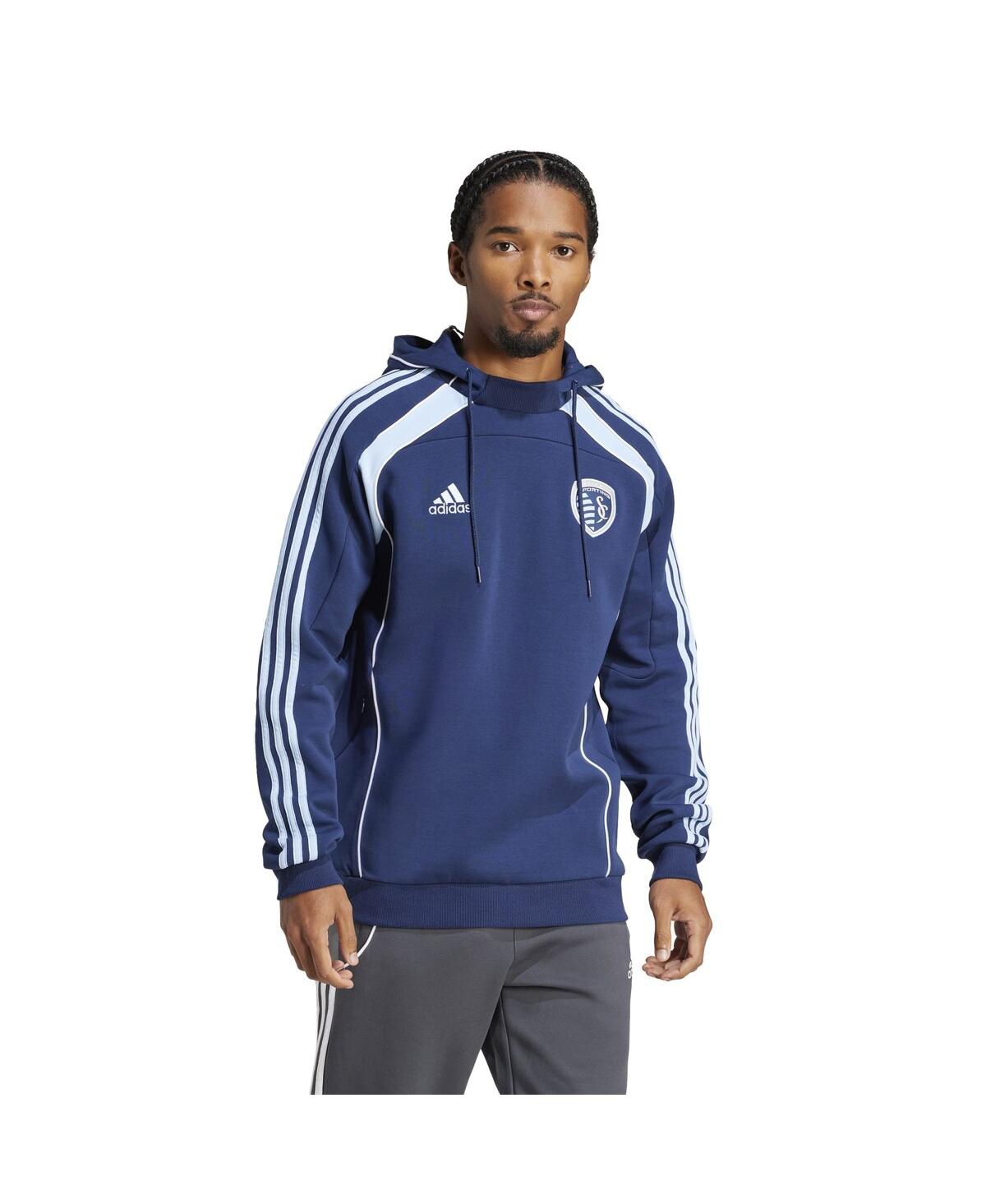 Adidas Men's Navy Sporting Kansas City 2025 Travel Pullover Hoodie - Navy