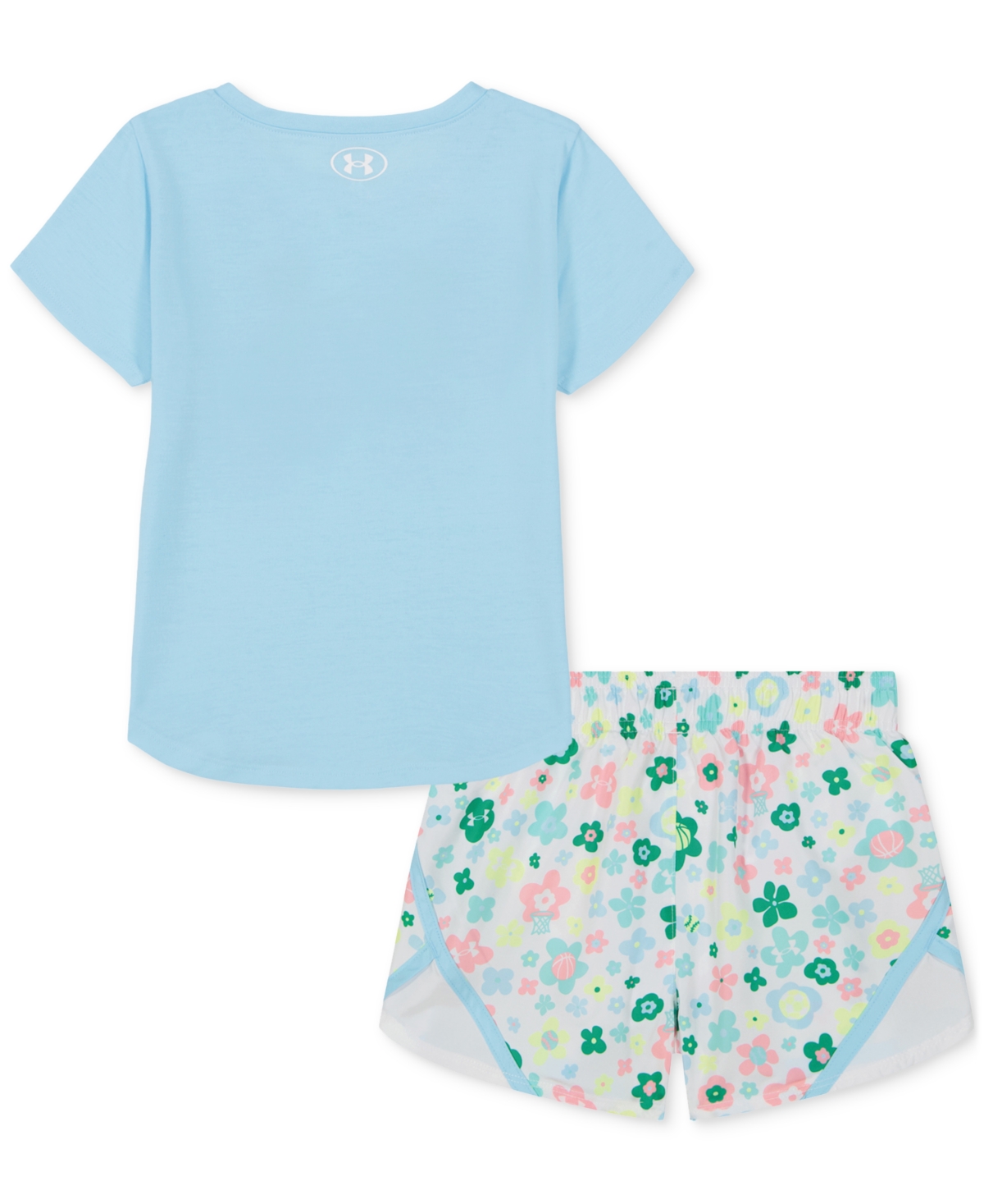 Under Armour Toddler & Little Girls T-shirt & Printed Woven Shorts, 2 Piece Set In Stream