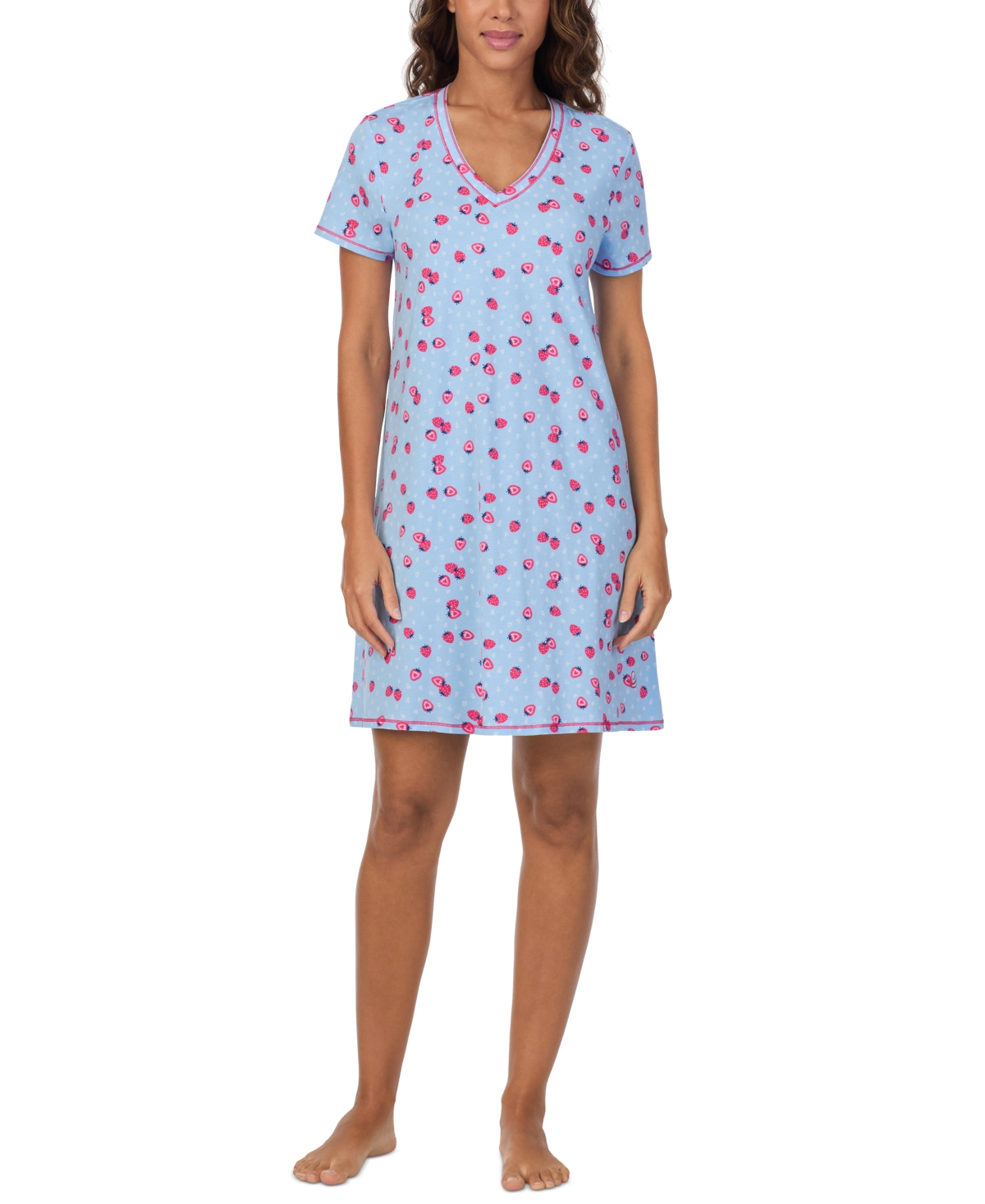 CUDDL DUDS WOMEN'S PRINTED SHORT-SLEEVE SLEEPSHIRT 