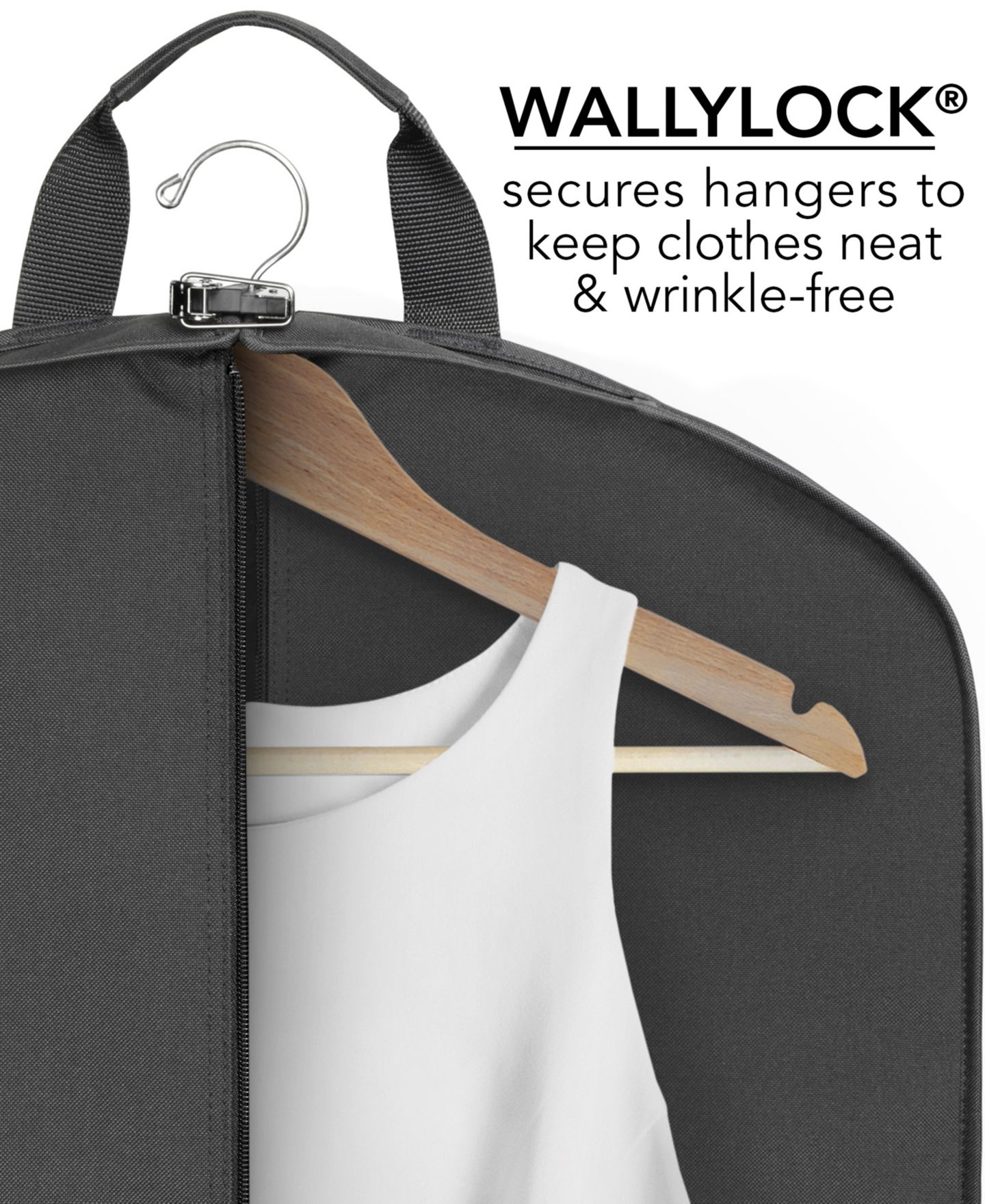 Дорожный чехол для одежды WallyBags 52" Deluxe с карманами, цвет: Чёрный — фото 4