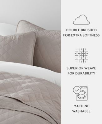 Diamond Stitch 3-Pc. Lightweight Quilt Set, Full/Queen