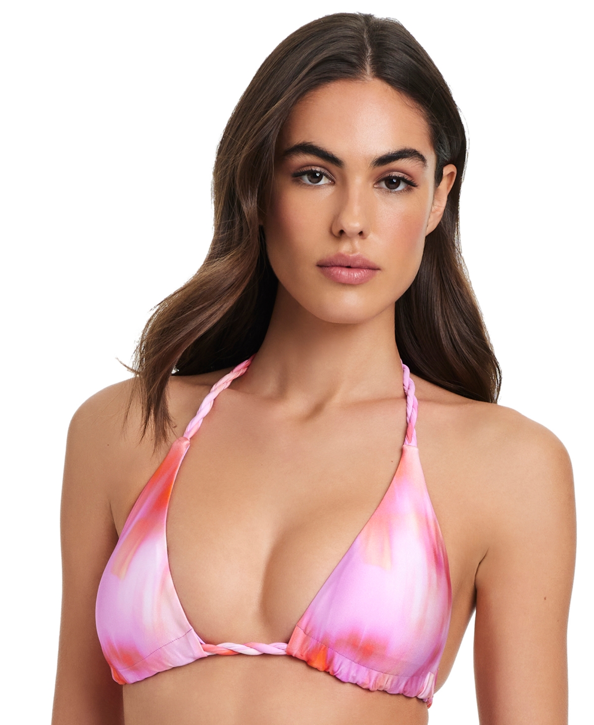 Women's Braided-Strap Triangle Bikini Top - Sweet Perfume Multi