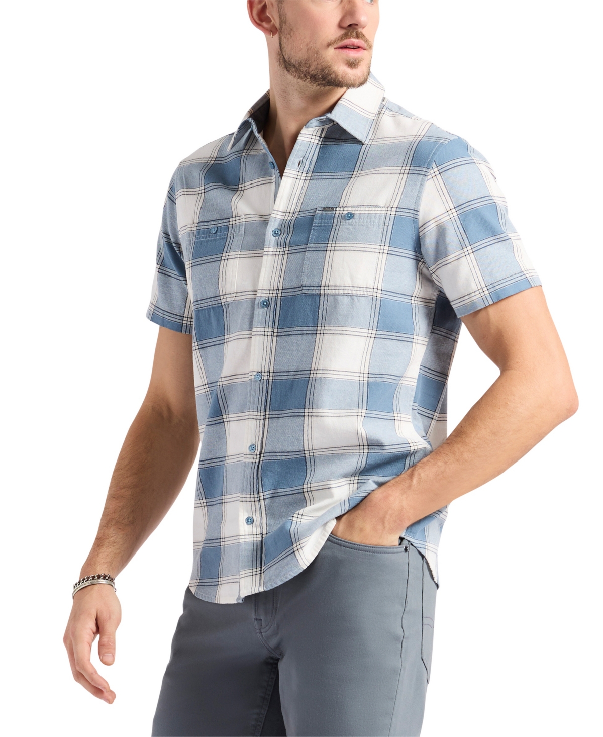 Buffalo David Bitton Men's Sagrino Fitted Plaid Button-down Shirt In Mirage