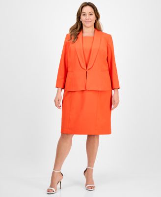 Le Suit - Plus Size Shawl-Collar Jacket & Sleeveless Dress Suit